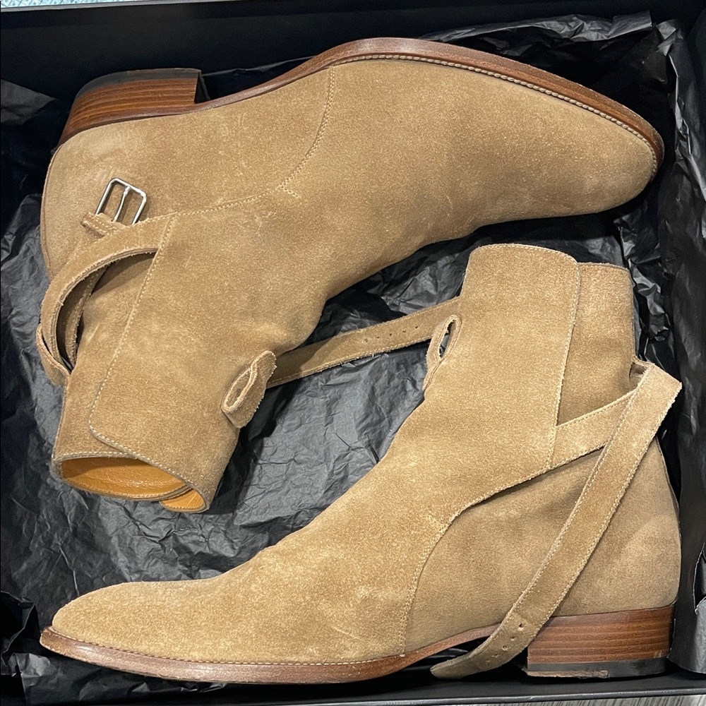 Saint Laurent Wyatt Jodhpur Boot In Sigaro Suede